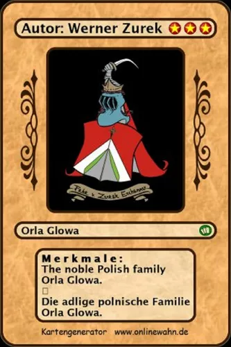 The noble Polish family Orla Glowa. Die adlige polnische Familie Orla Glowa.