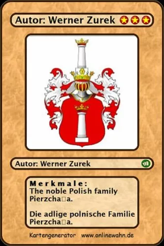 The noble Polish family Pierzchala. Die adlige polnische Familie Pierzchala.