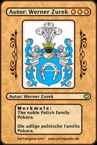 The noble Polish family Pokora. Die adlige polnische Familie Pokora.