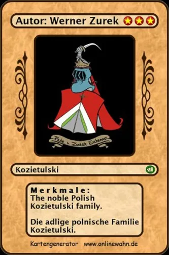 The noble Polish Kozietulski family. Die adlige polnische Familie Kozietulski.