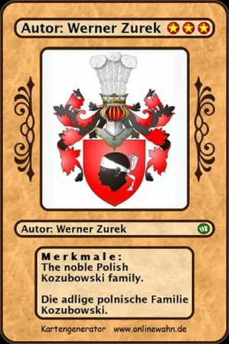 The noble Polish Kozubowski family. Die adlige polnische Familie Kozubowski.