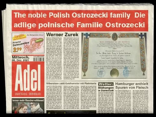 The noble Polish Ostrozecki family Die adlige polnische Familie Ostrozecki