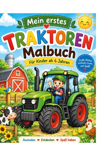 Traktor Malbuch ab 4 Jahren: 35 kraftvolle Traktoren zum Ausmalen
