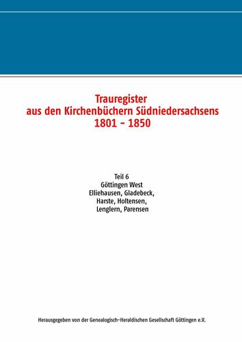 Trauregister aus den Kirchenbüchern Südniedersachsens 1801 - 1850