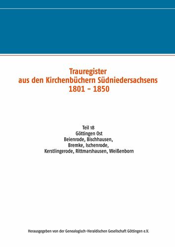 Trauregister aus den Kirchenbüchern Südniedersachsens 1801 - 1850