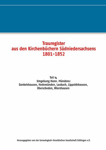 Trauregister aus den Kirchenbüchern Südniedersachsens 1801-1852