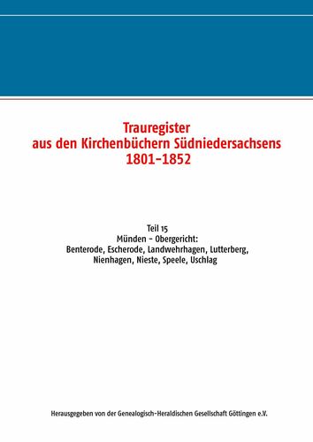 Trauregister aus den Kirchenbüchern Südniedersachsens 1801-1852