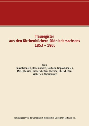 Trauregister aus den Kirchenbüchern Südniedersachsens 1853 - 1900