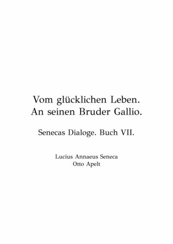 Vom Glücklichen Leben
