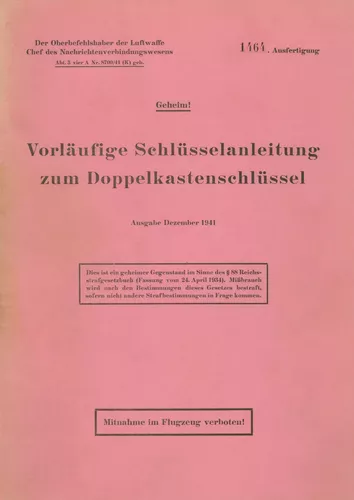 Vorläufige Schlüsselanleitung zum Doppelkastenschlüssel
