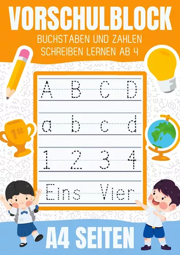 Vorschulblock - Buchstaben und Zahlen schreiben lernen ab 4