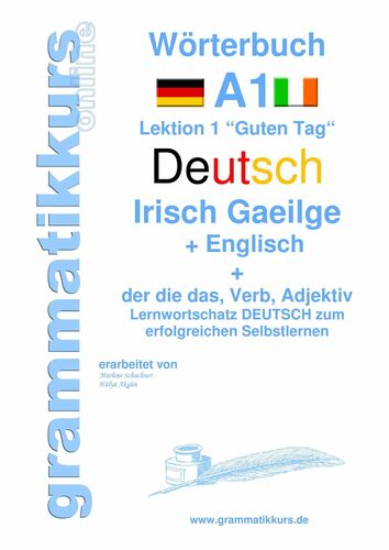 Wörterbuch Deutsch - Irisch Gaeilge - Englisch Niveau A1